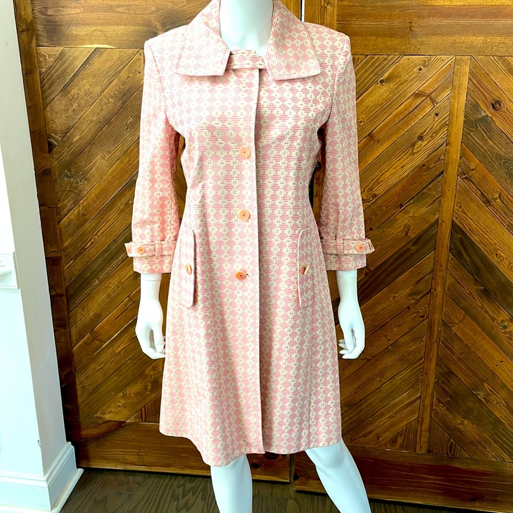 BCBG pink and cream trench coat